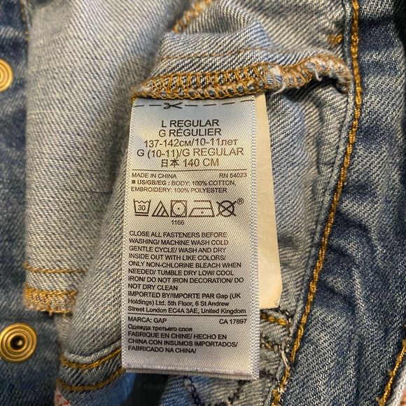 EUC Big Girls Gap Disney Denim Jacket SZ L W/ Mickey Mouse Embroidered - Picture 5 of 6